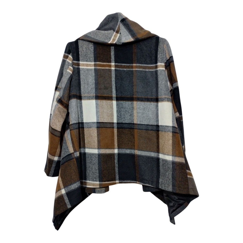 Chicwish Prairie Check Rabato Coat Wool Blend Wrap Coat Women's 3XL ( NO BELT ) - Picture 3 of 4